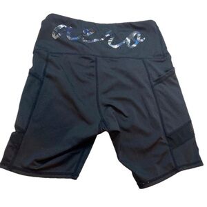 Womens Aeropostale Workout Leggings Shorts Sz Medium Black Pockets Aero GUC